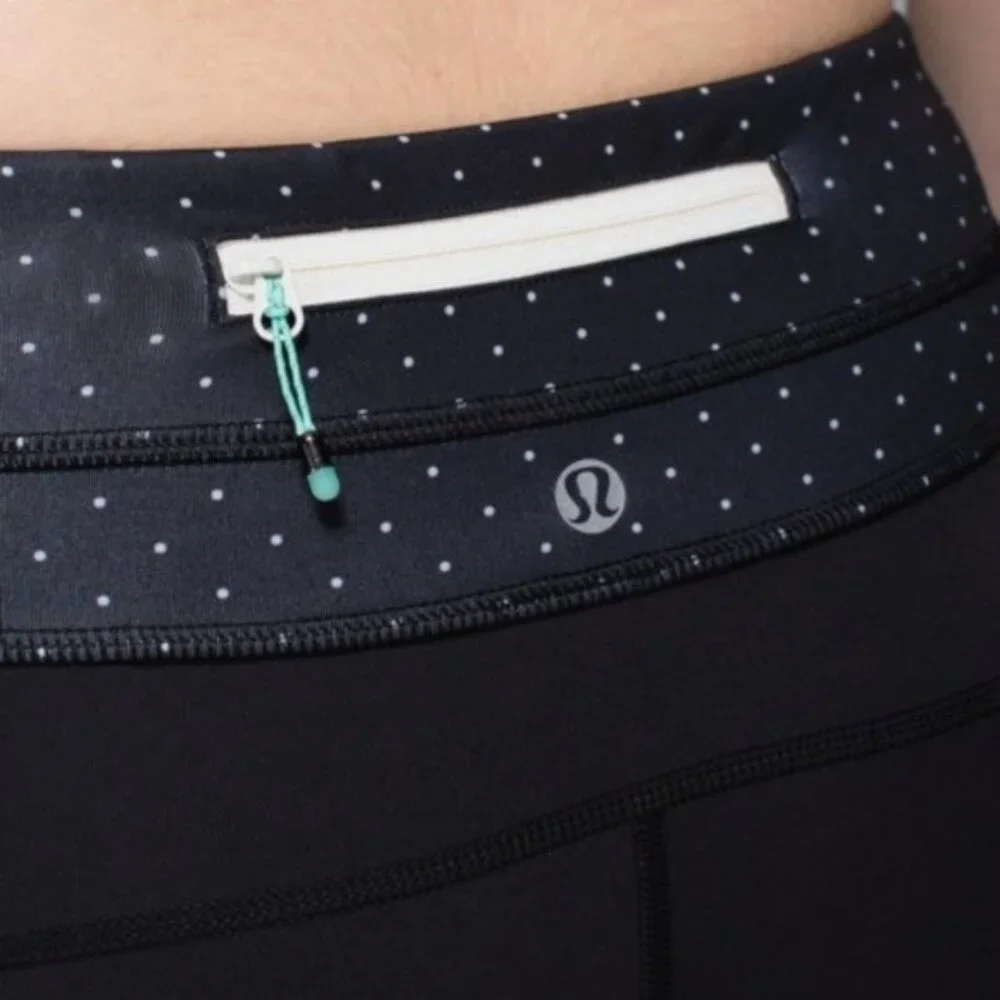 Lululemon Up The Pace Run Crop Leggings Polka Dot size 4 Athleisure Y2K Running